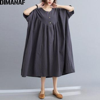 DIMANAF Vintage Zonnejurk Plus Size Vrouwen 5XL 6XL