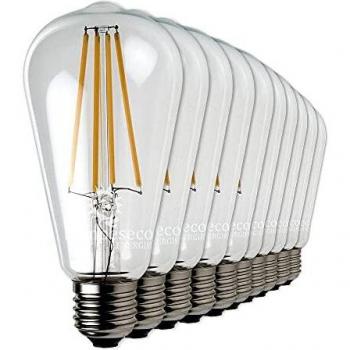 Lot de 10 Ampoules LED Filament ST64 Edison Teardrop 7W