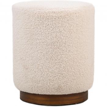 Pouf Nordlys avec base en bois marron