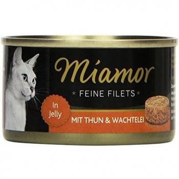 Cibo Umido Gatti Adulti Filetti Tonno Wachtelei Miamor 24×100 g