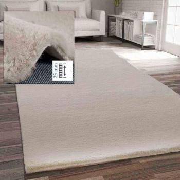 Dichtes Kunstfell Teppich Beige 160x230 cm