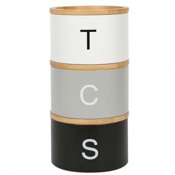 Kitchenware Stacked Tea, Coffee & Sugar Canisters (3‑Piece Set)