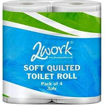 UK 2WORK Luxury 3 Ply Quilted Toilet Roll 200 Sheets Pack Of 40 Thi High Qualit