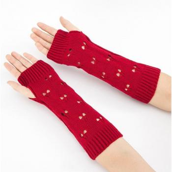 Guantes de invierno sin dedos de ganchillo para mujer