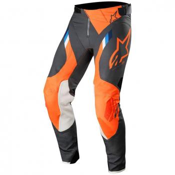Pantalones de Carreras Alpinestars Supertech MX Antracita con Brillo Naranja