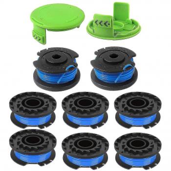 Carrete de hilo para recortadora Greenworks 24v, 40v, 80v (8 carretes, 2 tapones)