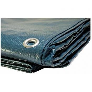 Bâche de piscine 6x10m couleur bleu marine avec filet d'écoulement 140g/m2