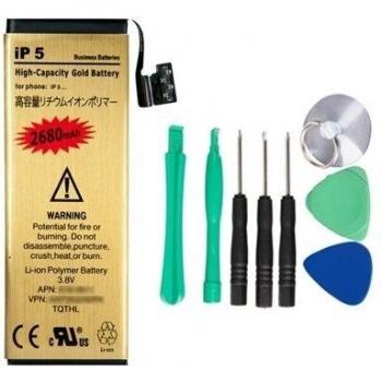 Kit de Reemplazo: Batería Li‑Ion Gold 2680 mAh para iPhone 5 y 5G – Conjunto de Accesorios