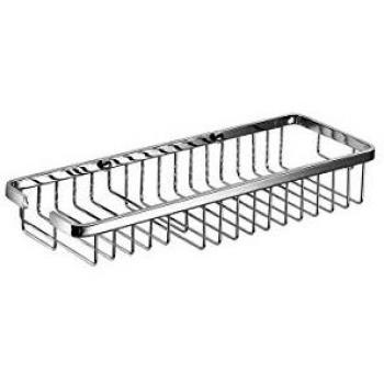 Portaoggetti da doccia in acciaio lucido 40 cm con griglia rettangolare cromo 14 x 5 x 14 cm