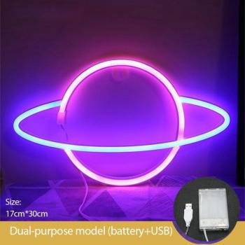 Luz Neón Elíptica de Batería para Habitaciones