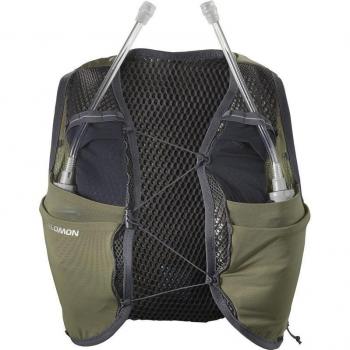 Salomon Frauenrucksack ACTIVE SKIN 8 Women, Trinkflaschen‑Set – Grüner Holzton