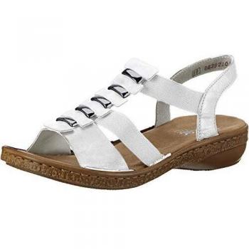 Rieker 62850 Offene Sandalen für Damen, Weiß, 39 EU