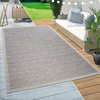 Tappeto da esterno tondo con onde beige 160 cm