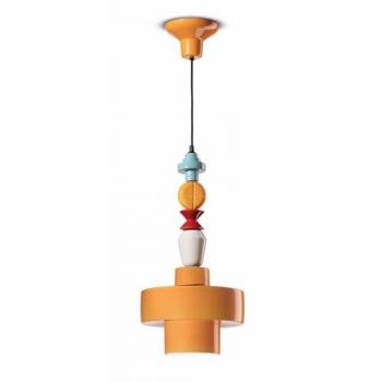Lampada a Sospensione in Ceramica Gialla H60 Collezione Decò Ferroluce