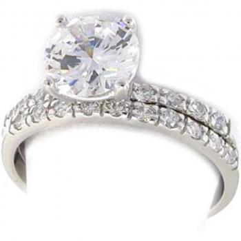 Hochwertiger Silberring 'Pour la Vie' Duo 56
