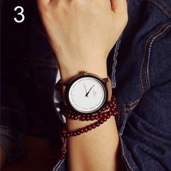 Unisex Dull Finish Faux Leather Band Quartz Sports Watch