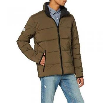 Superdry Chaqueta para Hombre, Reversible Impresa, Verde (Deep Army Qbt)
