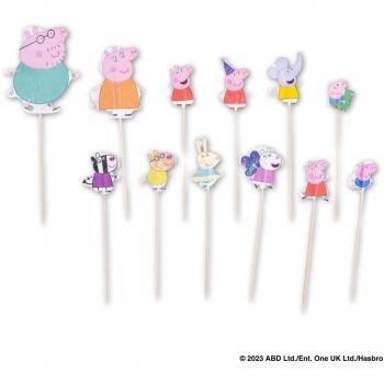 24 piques en bois colorées aux motifs Peppa Pig de Dr. Oetker