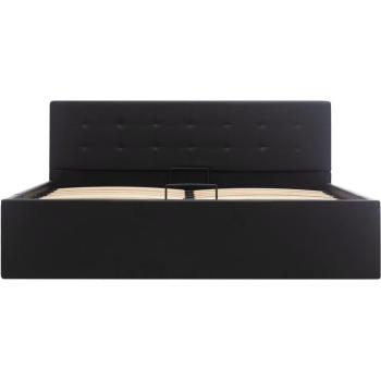 Lit capitonné noir avec espace de rangement 160x200 cm Rundi