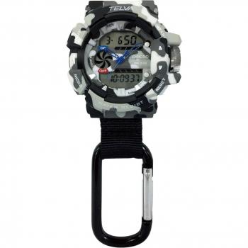 Reloj portátil Mosquetón Digián: resistente al agua, correa de nylon negra Clefer CB-AD079-WTB hombre