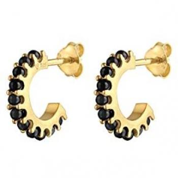 Creoli in Argento Sterling 925 con Perle Bianche e Nere per Donna