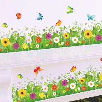 Autocollant Décoratif Papillon et Fleurs