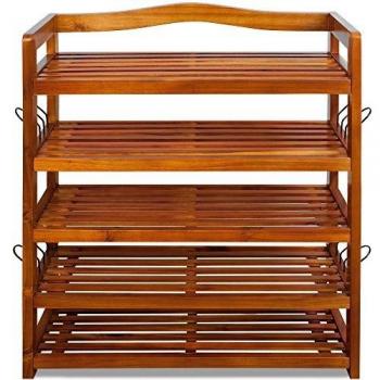 Zapatero de madera de acacia 64 cm x 26 cm x 82 cm