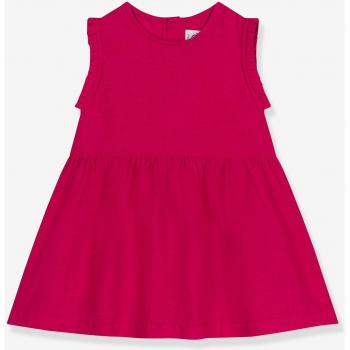 Robe en lin Petit Bateau pour bébé, version sans manche, coloris rose