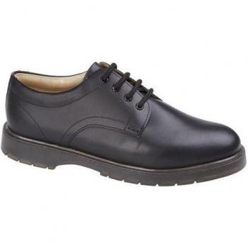 Elegant Black Waxy Leather Dress Shoes for Men, 7 UK