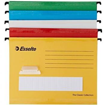 Esselte Pendaflex A4 Reinforced Suspension File Card V Base Assorted