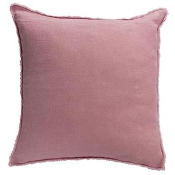 Coussin carré en lin rose délavé