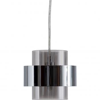 Plafón de cristal con acabado plata, formato cilíndrico Ø13 cm