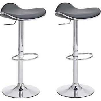 Lot de 2 tabourets de bar gris avec repose-pieds pivotant