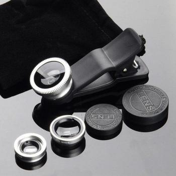 Kit de lentilles pour smartphone grand angle, macro et fisheye