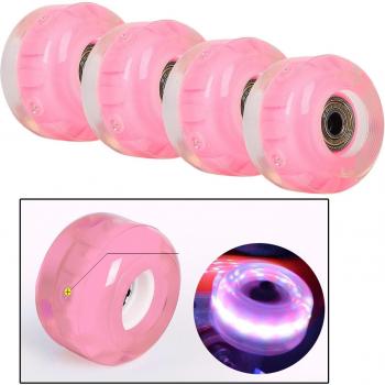 Ensemble de 4 roues clignotantes avec roulement pour Skateboard 82A