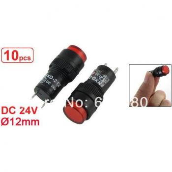 10 Lot Red Neon Pilot Signal Light 12mm DC 24V