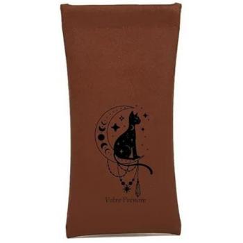 Housse pour Lunettes Marron Chat Cosmique