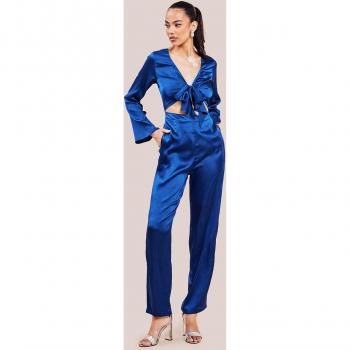 Goddiva Cut Out Satin Romper