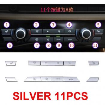 Chrome ABS Air Conditioner CD Digit Button Trim for BMW 5/6/7 Series F10 F11 F18 GT F07 F06 F12 F01 F02