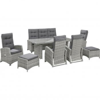 Aluminium Gartenmöbel-Set Monaco, 4 Sessel und 1 Sofa