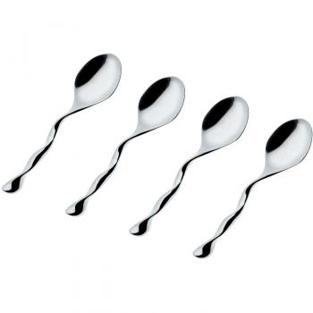 Kaffeegenuss: Alessi „Il Caffè“ Löffelsatz 4‑fach – Geschenkversion