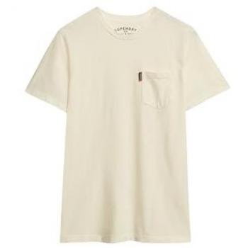 T-Shirt Superdry Essenziale con Tasca, Colore Bone, Taglia XL