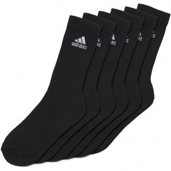 Adidas 3‑Stripe Crew Sock Pack – 6er Set in Schwarz, Größen 35 bis 38
