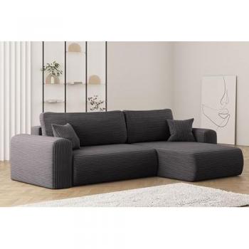 Kaiser Ecksofa mit integriertem Stauraum und Schlaffunktion, Capri Stoff Poso