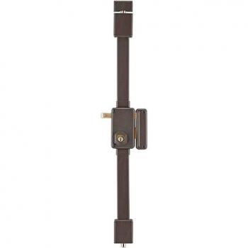 Thirard Serrure appliquée Beluga 3‑pts entrée droite – Cylindre HG5 Ø23 mm, Axe 45 mm, Marron – 4 clés