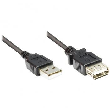 Good Connections Stecker A auf Buchse A Verlängerungskabel (schwarz, 5 m)