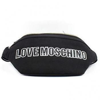 All-Black Love Moschino Canvas & PU Mixed Bag – One Size