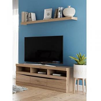TV‑Lowboard + Wandboard Set LOMADOX SANFORD‑129 – San Remo Eiche hell Nb., 150/170/40 cm (Mega
