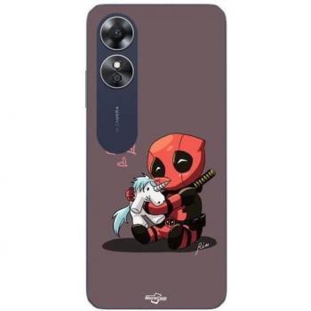 Fundas Oppo A17 Bebé Deadpool Unicornio Maniacase en negro