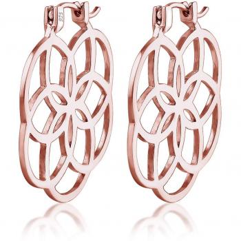 Elli Creolen „Lebensblume“ – 925 Silber, rosévergoldet, Damen